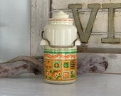 Avon Patchwork Cologne Mist, thermos style container, Vintage Avon perfume Bottle, Vintage Decor, Camping Decor, Woodsy Decor, Cabin Decor