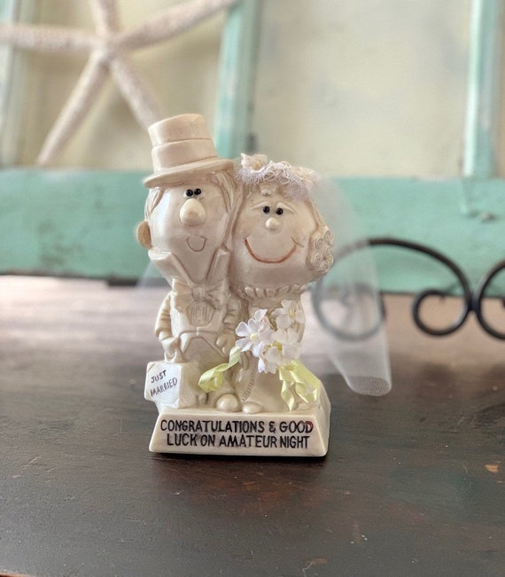 1960s Russ Berrie Figurine Just Married Couple Vintage Russ