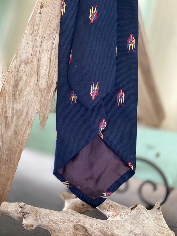 Necktie, Navy Polyester Tie with Nobleman Pattern… - image 10