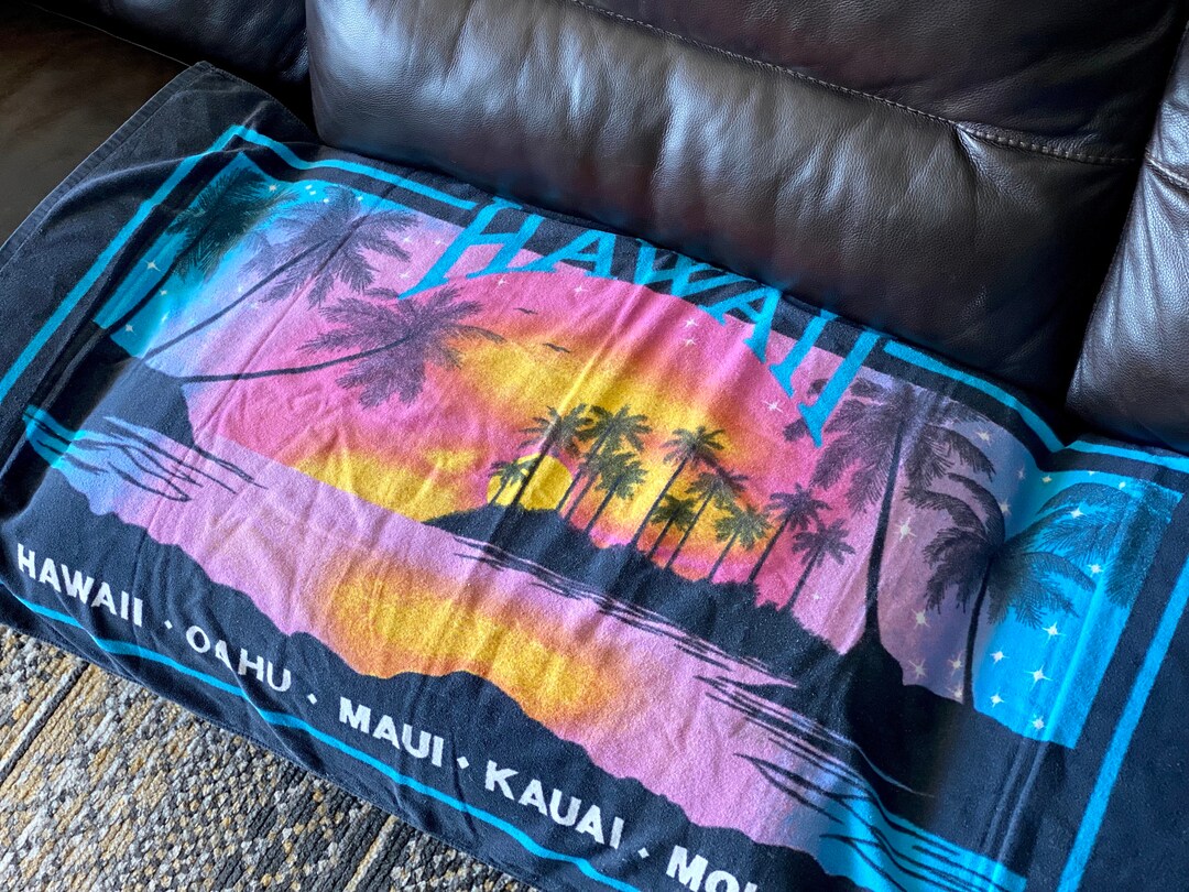 Beach Towel Vintage HAWAII Beach Towel Vintage Vibrant Etsy