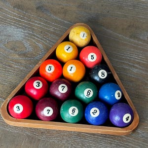 Vintage Billiards Balls, Sold Separately, Vintage Pool Balls, Solid Billiards, Man Cave Decor, 8 Ball, Vintage Game Room Decor (bag2)