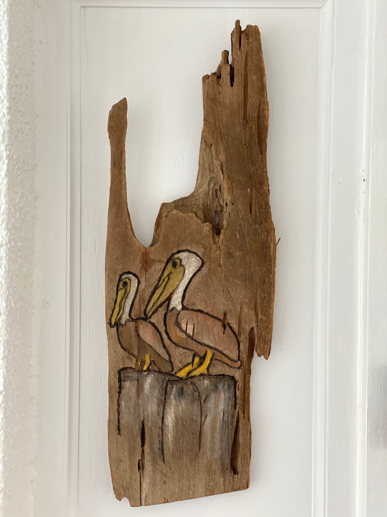 Wooden Decor Vintage and Hand Made Wooden Pelican Wall Etsy