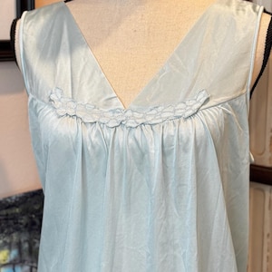 Nightgown, Lovely Pale Blue Nightgown, Misses Size Large, Philmaid Vintage Nightgown, Lightweight, Feminine Shear Nightgown, Size L