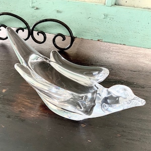 Centerpiece or Pipe Holder, Vintage Crystal, Art Vannes France Bird In Flight, Vintage Cristal, French Crystal, Vannes Le Chatel, MCM