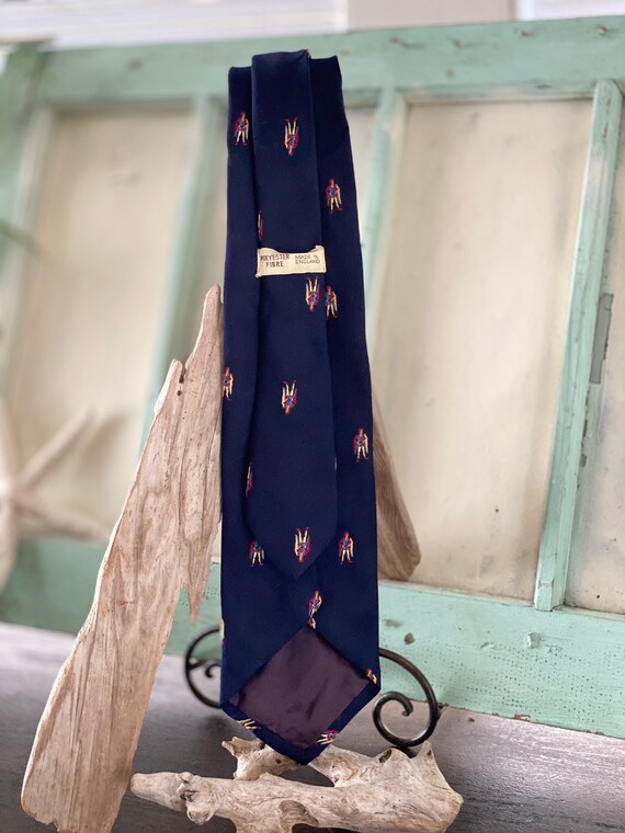 Necktie, Navy Polyester Tie with Nobleman Pattern… - image 8