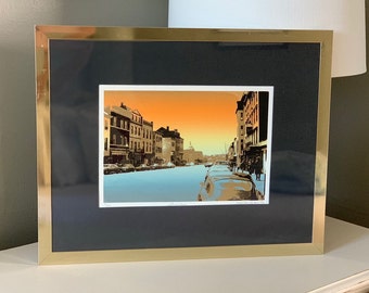 Vintage and Rare Jacqueline Tuteur Signed Serigraph Georgetown 1980 with COA, Vintage Art, Vintage Mixed Media Art, Vintage Serigraph