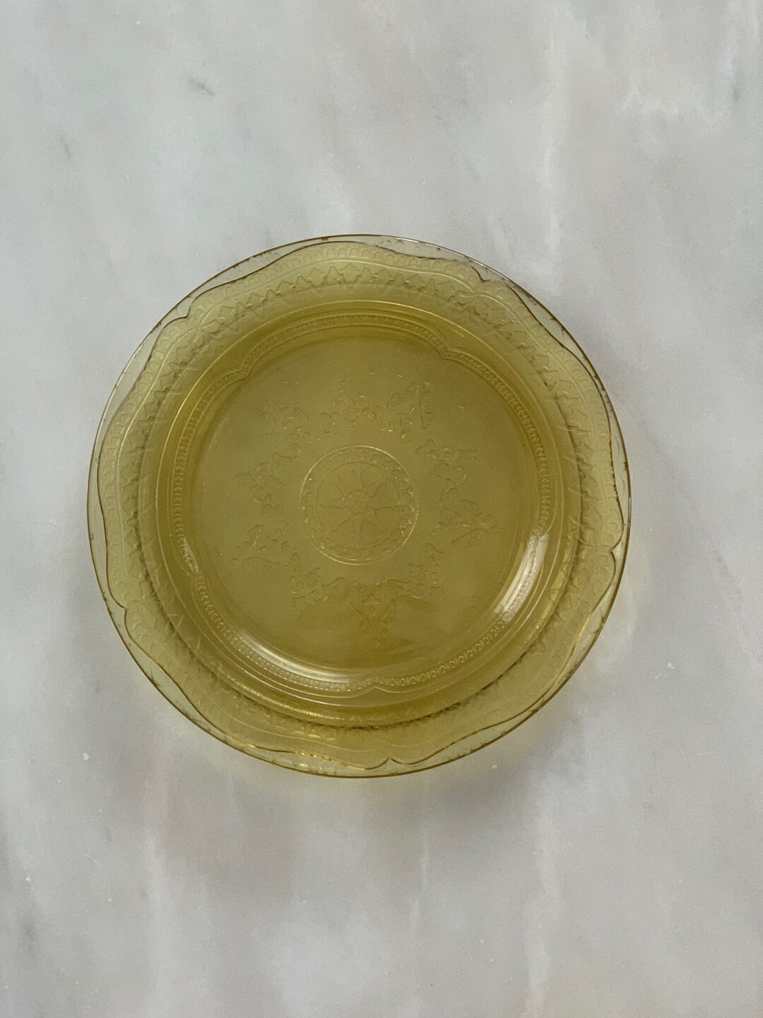 Elegant Green Glass Serving Platters, Vintage Olive Green Depression