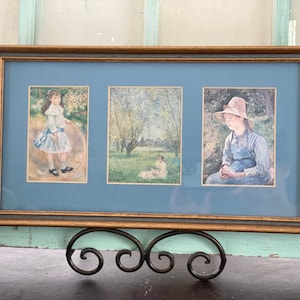 Framed Art, Vintage Framed Collection of French Impressionist Artists Renoir Monet & Pissarro, Vintage Art, Classic Art, French Paintings