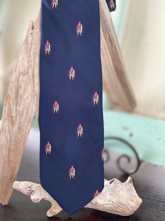 Necktie, Navy Polyester Tie with Nobleman Pattern… - image 5