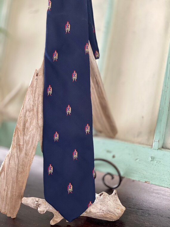 Necktie, Navy Polyester Tie with Nobleman Pattern… - image 4