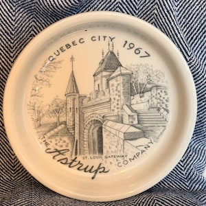 Trinket Bowl, Walker China Pottery Bowl featuring St Louis Gateway in Quebec Canada 1967, Vintage Decor, Vintage Gift, The Astrup Company
