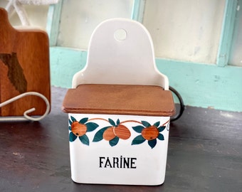 Flour Bin, Vintage Ceramic Flour Bin, Farine Storage Container, Retro Kitchen Storage, Vintage Kitchen Storage, Baking Dish, For the Cook