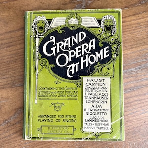 Opera Music, Grand Opera At Home, Playing and Singing Opera Songs, Vintage Music, Vintage Sheet Music, Music Class, Vintage Book, Gift