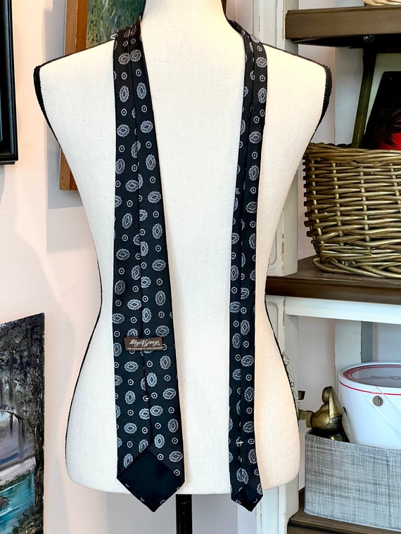 Necktie, Vintage Allyn St George Necktie Black w … - image 5