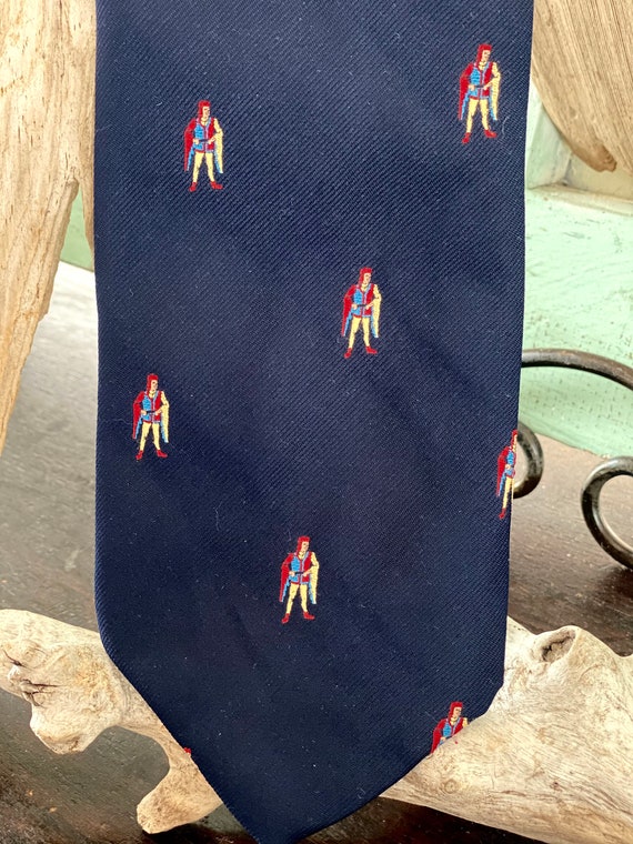 Necktie, Navy Polyester Tie with Nobleman Pattern… - image 6