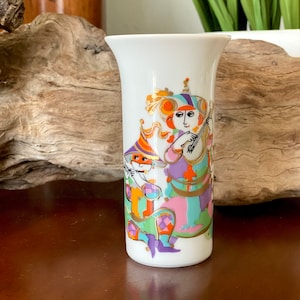 Vase or Home Decor, Vintage Rosenthal Audio Line by Bjorn Wiinlad, Vintage and Collectable German Porcelain Vase, Small Vase, Musical Decor