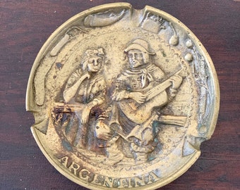 Ashtray, Vintage Collectable Brass Ashtray from Argentina, Vintage Ashtray, Vintage Argentina, Vintage Decor, Vintage Gift, Retro Decor