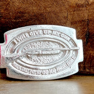 Belt Buckle, Vintage Metal Belt Buckle with Pro 2nd Amendment Message, Hunting, Shooting, Gift for Him, Mens Accessory, Come and Take It