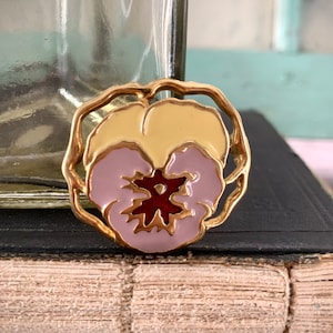 Pin, Vintage Gold Plated and Enamel Purple Pansy Pin, Vintage Pansy Brooch, Vintage Jewelry, Flower Jewelry, Gift for Her, Mothers Day Gift