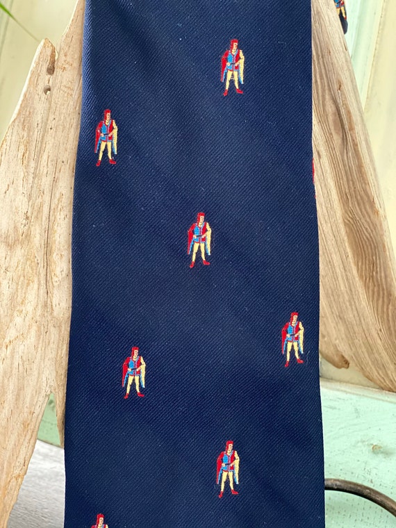 Necktie, Navy Polyester Tie with Nobleman Pattern… - image 7