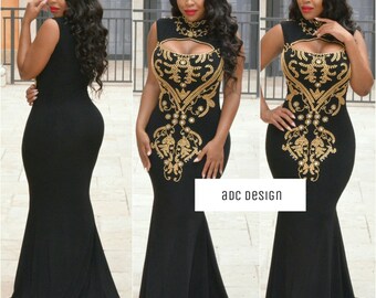 black dresses with gold