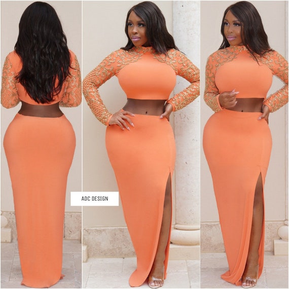 Sexy peach cheap dress