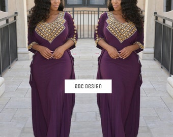 Jumaika Kaftan Dress ( Royal dark purple )