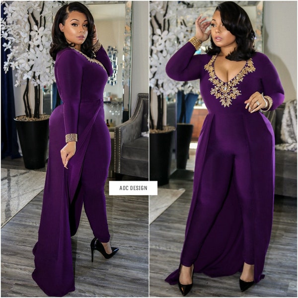 Purple Jumpsuit Etsy