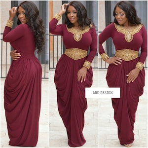 Queen Lissa Dress ( Dark Wine color )// kaftan // abaya // dress for prom, valentine, babyshower , wedding , wedding guest and bridesmaid.