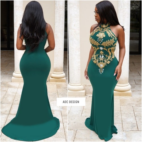 Queen Shasta Dark Green Kaftan / Dress 