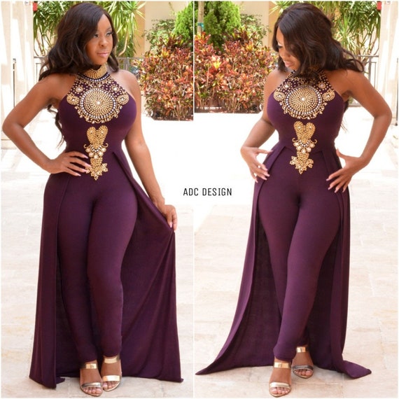 purple jumpsuit with cape