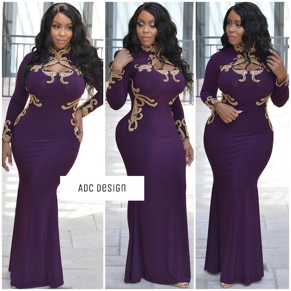 Dark Purple Sequins Prom Dress For Black Girls Y4221 – Simplepromdress