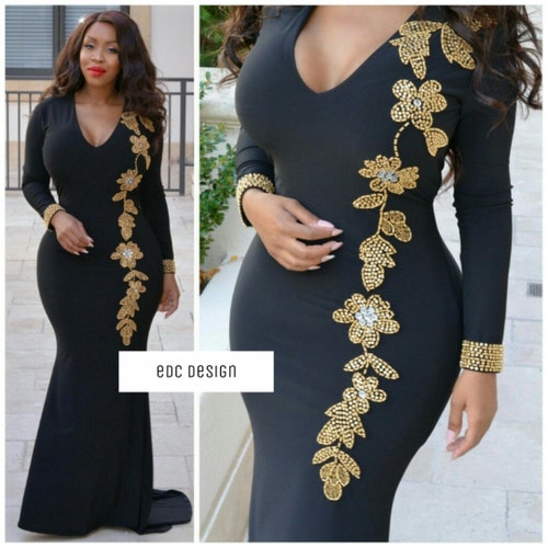 Karina Elegant Dress Black Color - Etsy