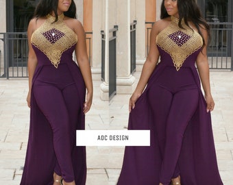 purple jumpsuit dress