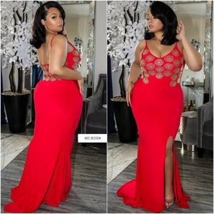 Rivera Dress Red Evening Gown / Prom / Kaftan / Abaya / - Etsy