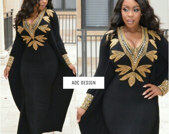 Black And Gold Dress Etsy