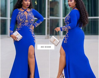 Delfina Royal Blue with Gold beads for baby shower bridesmaid prom valentine bridal shower bride prom and wedding guest