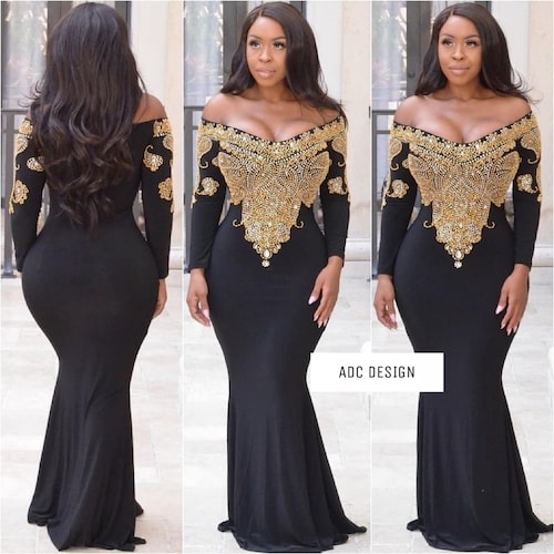 Nadela Elegant Dress Black Color Etsy Canada