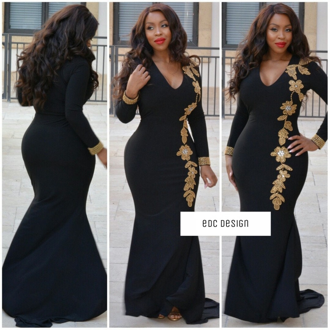Karina Elegant Dress Black Color - Etsy