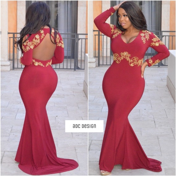 Geesa Elegant Prom Dress Wine Color - Etsy