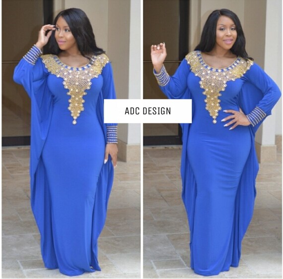 royal blue kaftan dress
