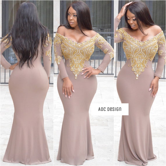 Mahonnya Dress Nude Color - Etsy Australia
