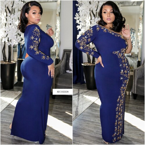 Sexy Elma Navy Blue Evening Gown / Prom 