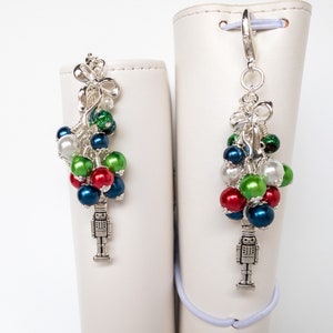 Nutcracker Planner Charm, Christmas Gift for Her, Holiday Purse Accessory, Travelers Notebook Dangle, Six Ring Planner Charm