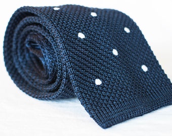 Slim Silk Tie 2.5 Inch in Dots With Horizon Capri Blues - Etsy