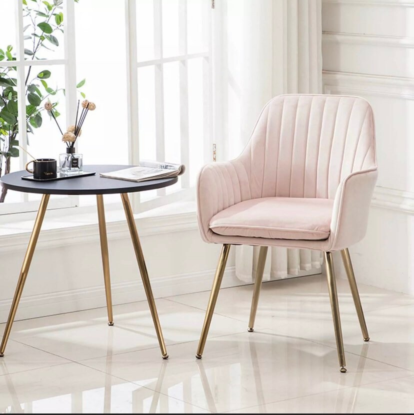 Blush Pink Velvet Memory Foam Dressing Table or Dining Table Etsy