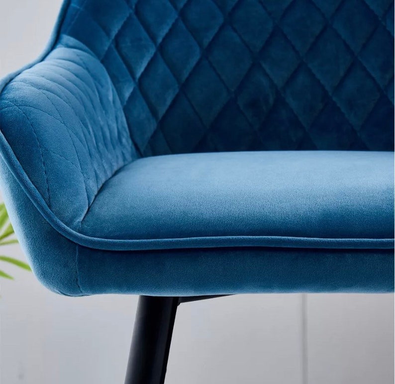 Blue Velvet Memory Foam Dining Chair Kitchen Breakfast Bar Etsy