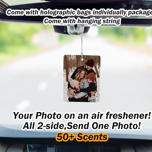 Custom Car Air Freshener in Bulk/Personalize Gift for wedding/Air Freshener  Photo Printed/Personalize Car Accessory Gift for him for Couple