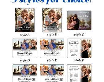 Personalized Photo Save the Date Magnet  With QR Code Calendar Free Envelopes Custom Save the date Magnet Photo Magnets for Wedding