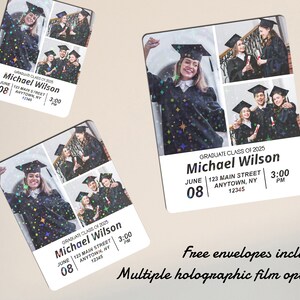 Holographic Laminate Graduation Photo Fridge Magnet/College Graduation Gifts/Bulk Party Favors Magnet/Wedding Favor Invitation Save the Date